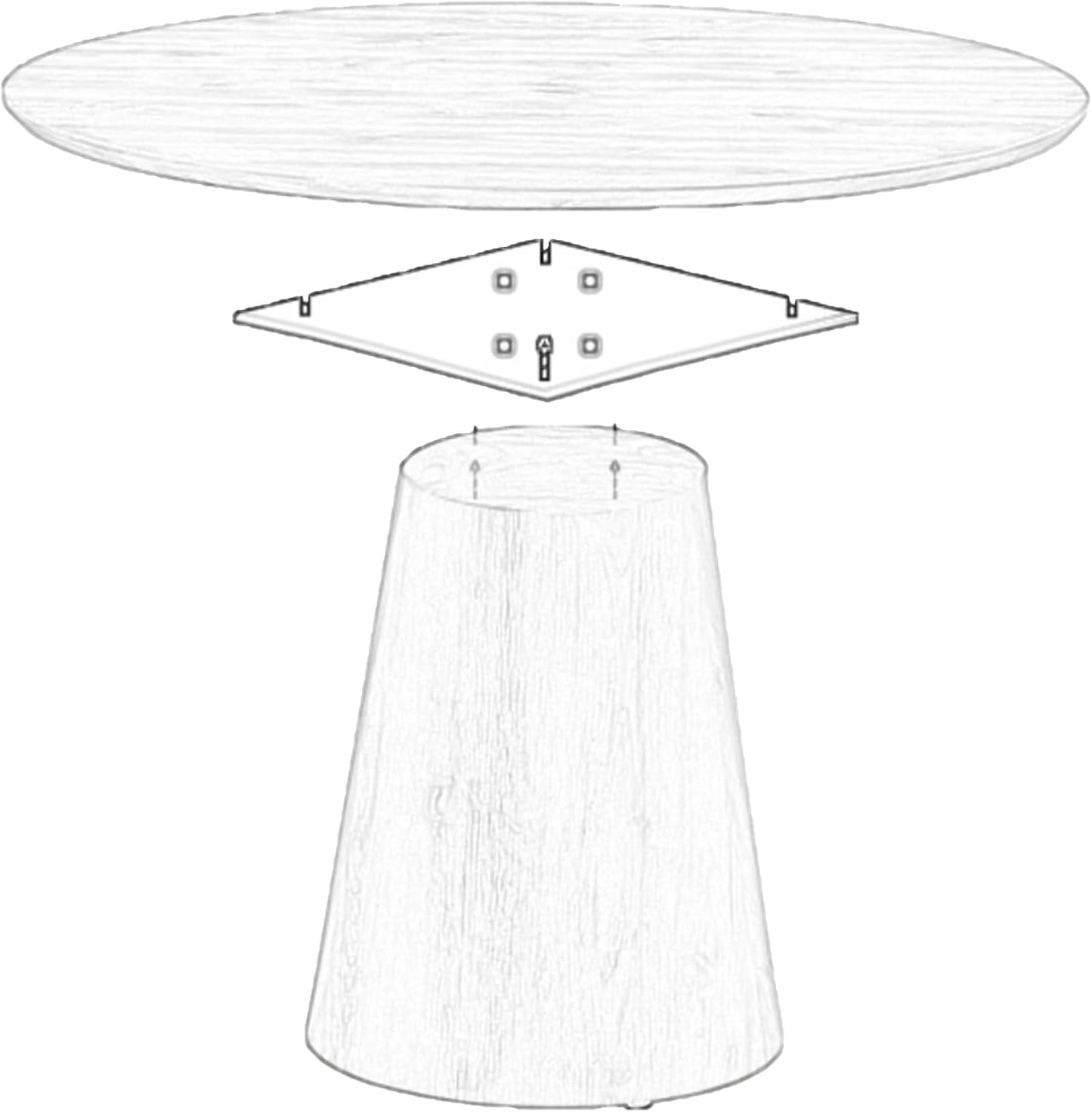Round Dining Table 45'',Wood Dining Room Table for 4-6,Round Pedestal Dining Table with Stable Base,Circle Wood Texture Kitchen Table for Dining Room Easy Assembly