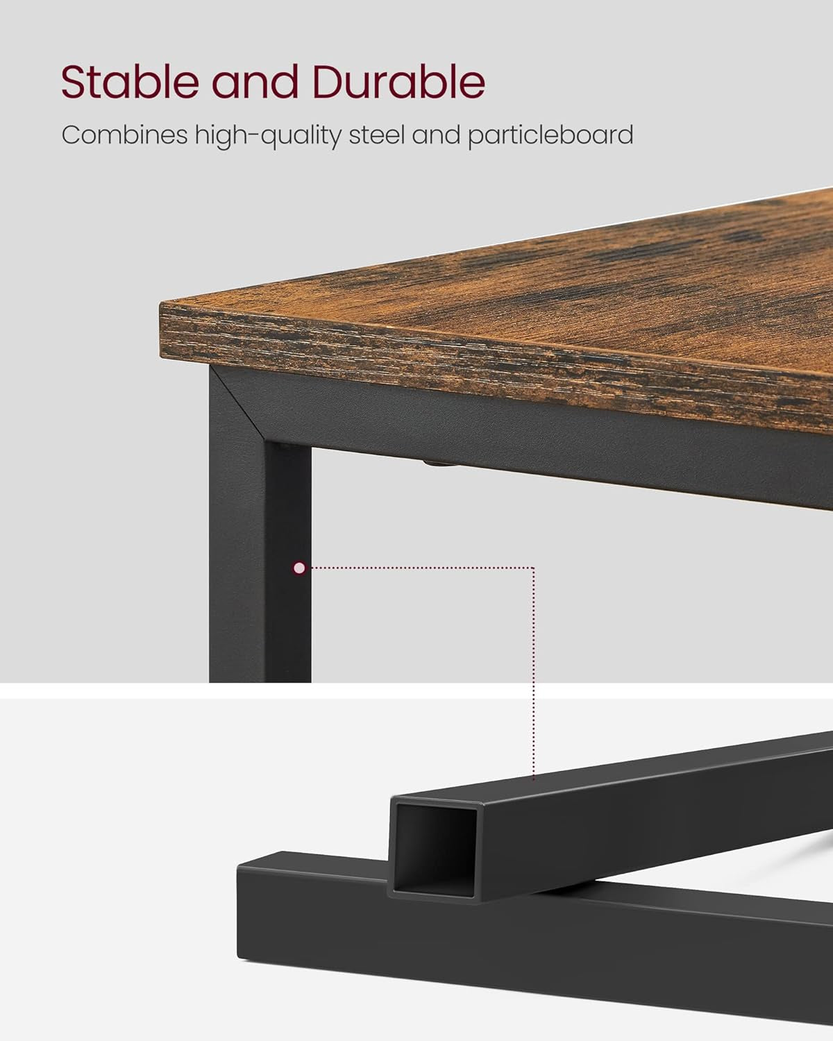 Side Table with Charging Station, Narrow End Table with 2 Drawers, Slim Nightstand and Bedside Table with Storage, for Small Spaces, Rustic Brown + Black