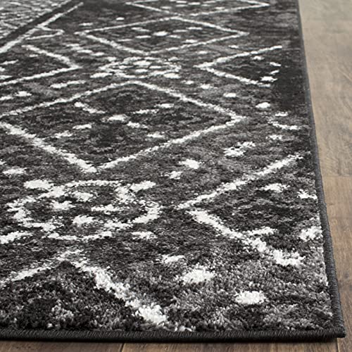 SAFAVIEH Adirondack Collection Accent Rug - 2'6" x 4', Black & Silver, Moroccan Boho Distressed Design, Non-Shedding & Easy Care, Ideal for High Traffic Areas in Foyer, Living Room, Bedroom (ADR111C)
