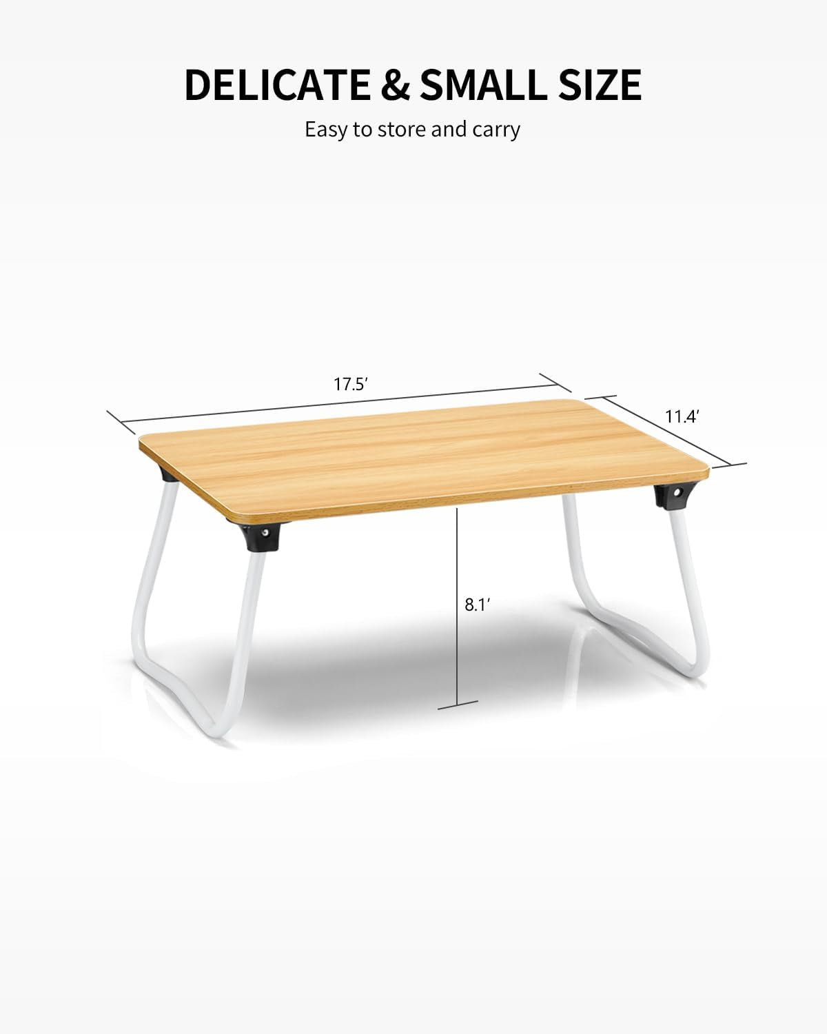 Wood foldable lap desk laptop stand with serving tray, view 6
