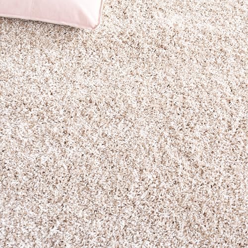 SAFAVIEH California Shag Collection Area Rug - 6'7" x 9'6", Beige, Non-Shedding & Easy to Clean, Ultra Plush Thick Pile, Ideal for Living Room, Bedroom, Dining Space (SG151-1313)