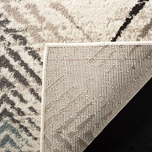 SAFAVIEH Amsterdam Collection Runner Rug - 2'3" x 8', Cream & Beige, Modern Design, Non-Shedding & Easy Care, Ideal for High Traffic Areas in Living Room, Bedroom (AMS110A)