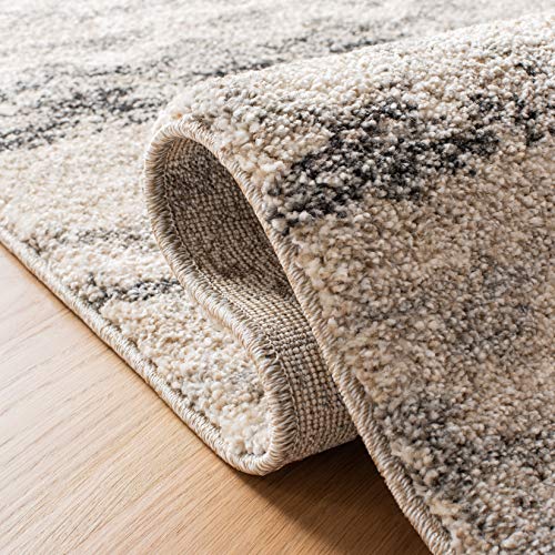 SAFAVIEH Retro Collection Area Rug - 9' x 12', Cream & Grey, Modern Abstract Design, Non-Shedding & Easy Care, Ideal for High Traffic Areas in Living Room, Bedroom (RET2136-1180)