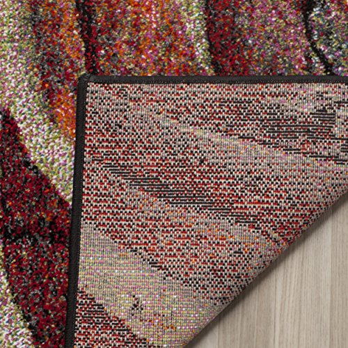 SAFAVIEH Area Rug 8x10 - Glacier Collection - Large - Red & Multi, Modern Abstract Design, Non-Shedding & Easy Cleaning, Ideal for Living Room, Bedroom, Office, Dining Space (GLA126A)