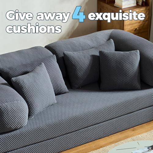 78''Convertible Modular Sleeper Sofa Bed, 5-in-1 Folding Boneless Couch, Pull Out Floor Sleeper, Modular Lounge Sofa for Living Room Bedroom, Multi-Function Foldable Sofa