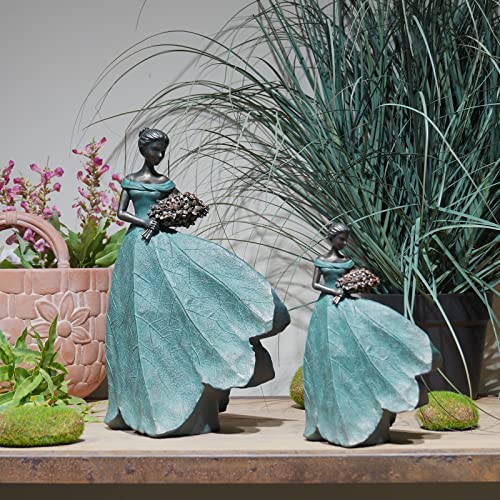 Fairy Statue Collection Home Decoration - Leaf Angel Girls Resin Modern Table Decor for Living Room Office Sculpture Decor for Women Indoor Rustic Figurines Gift 5 x 3 x 7.5 Inch