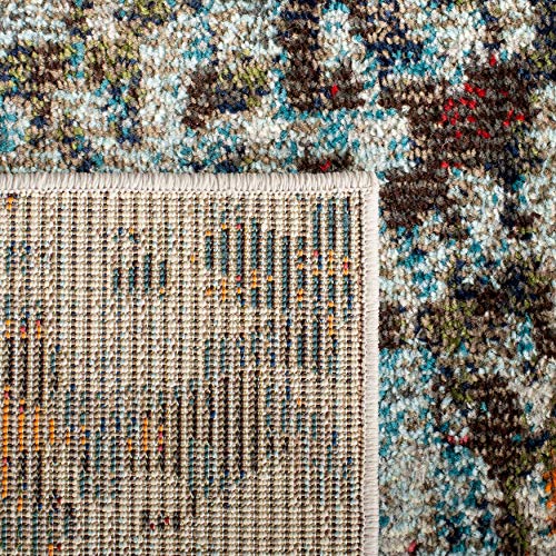SAFAVIEH Madison Collection Runner Rug - 2'2" x 6', Grey & Blue, Modern Abstract Design, Non-Shedding & Easy Care, Ideal for High Traffic Areas in Living Room, Bedroom (MAD471F)