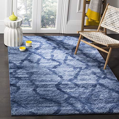 SAFAVIEH Retro Collection Accent Rug - 2'6" x 4', Blue & Dark Blue, Modern Abstract Design, Non-Shedding & Easy Care, Ideal for High Traffic Areas in Entryway, Living Room, Bedroom (RET2144-6570)