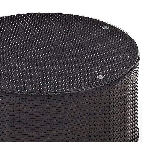 Catalina All Weather Rattan Wicker Outdoor Round Coffee Table for Patio, Deck, Porch, Brown