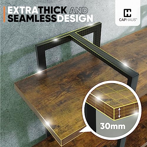 6-Tier Book Shelf, 86" H Vintage Industrial Bookcase with Open Display Shelving, Wooden and Metal Shelving Unit, Bookshelves and Bookcases, Stand Shelf for Bedroom, Home Office, Rustic Oak