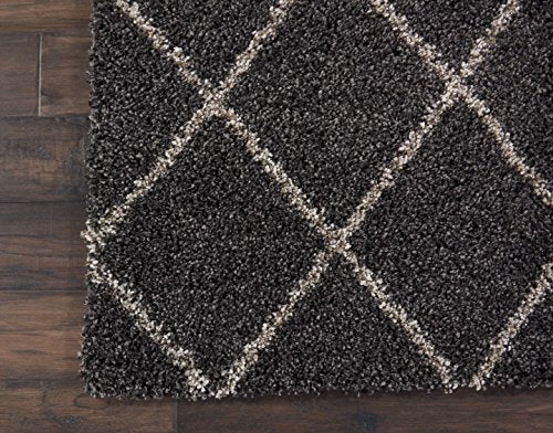 Home Brisbane Charcoal 2'2" x 7'6" Area Rug - Easy Clean, Non Shedding, Bed Room, Living Room, Dining Room, Kitchen (8' Runner)