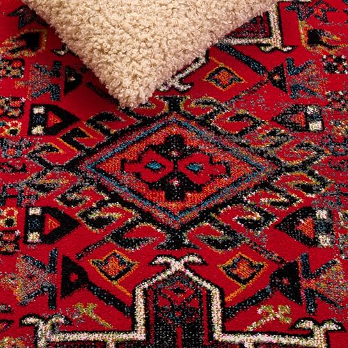 SAFAVIEH Area Rug 8x10 - Vintage Hamadan Collection - Large - Red & Multi, Traditional Persian Design, Non-Shedding & Easy to Clean, Ideal for Living Room, Bedroom, Dining Space (VTH211A)
