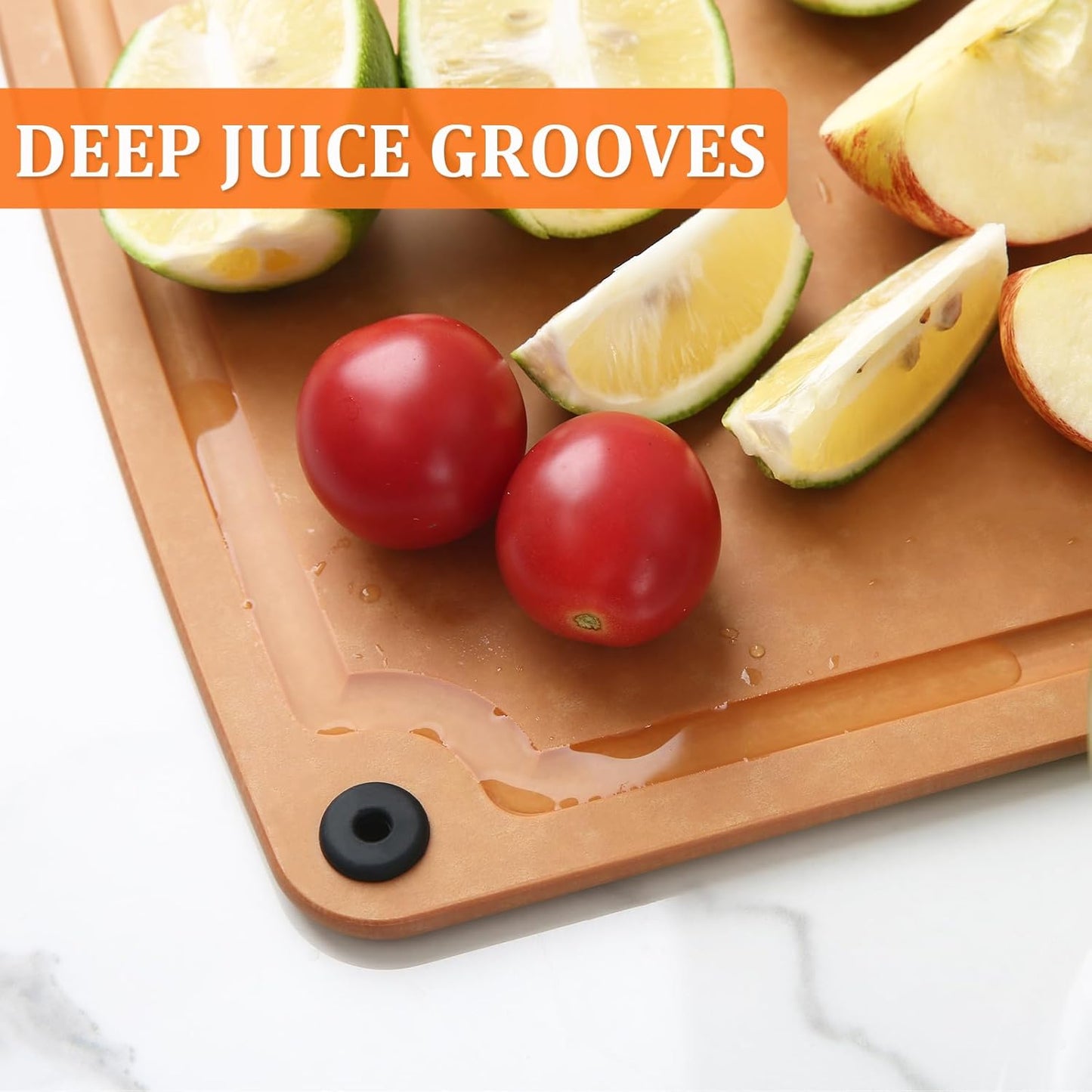 Cutting Boards for Kitchen Dishwasher - 2PC Cutting Board Set Double-Sided with Non-Slip Feet and Juice Groove Composite Chopping Board for Kitchen Knife Friendly Cut Meat, Fruit,Vegetable