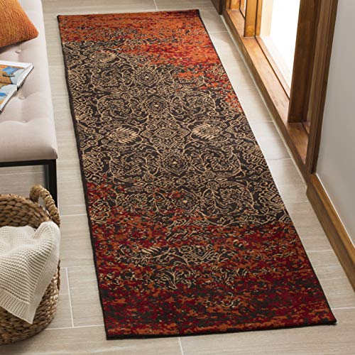 SAFAVIEH Classic Vintage Collection Runner Rug - 2'3" x 10', Rust & Brown, Distressed Design, Non-Shedding & Easy Care, Ideal for High Traffic Areas in Living Room, Bedroom (CLV224A)