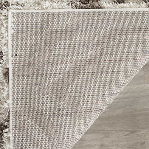 SAFAVIEH Hudson Shag Collection Runner Rug - 2'3" x 8', Ivory & Beige, Moroccan Design, Non-Shedding & Easy Care, 2-inch Thick Ideal for High Traffic Areas in Living Room, Bedroom (SGH284D)