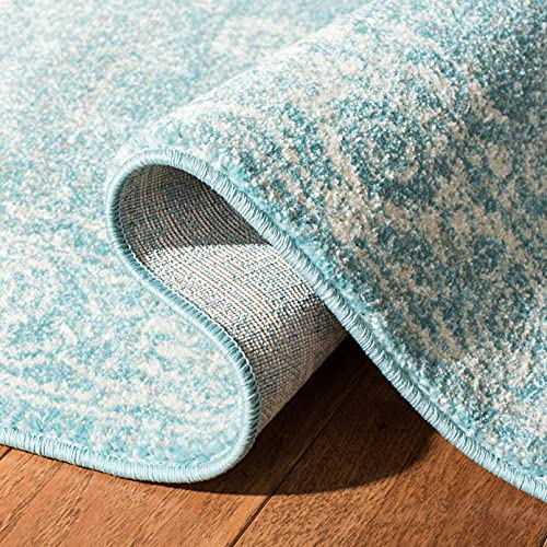 SAFAVIEH Area Rug 8x10 - Evoke Collection - Large - Light Blue & Ivory, Shabby Chic Distressed Design, Non-Shedding & Easy Cleaning, Ideal for Living Room, Bedroom, Office, Dining Space (EVK270D)
