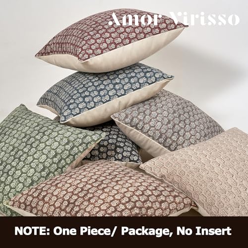 Floral Pillow Covers 24x24 Couch Pillows for Living Room Decorative Throw Pillow Covers Accent Farmhouse Neutral Pillow Covers 1PC, Mineral Green