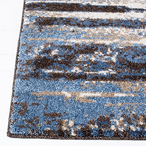 SAFAVIEH Retro Collection Area Rug - 6' x 9', Cream & Blue, Modern Abstract Design, Non-Shedding & Easy Care, Ideal for High Traffic Areas in Living Room, Bedroom (RET2138-1165)