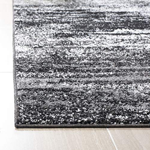 SAFAVIEH Adirondack Collection Area Rug - 9' x 12', Silver & Black, Modern Abstract Design, Non-Shedding & Easy Care, Ideal for High Traffic Areas in Living Room, Bedroom (ADR112A)