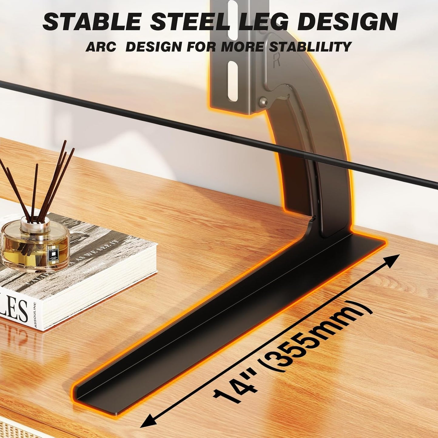 TV Stand Mount, Universal TV Stand Tabletop for 22 to 65 Inch Plasma LCD LED Flat Screen Tvs, Strong TV Legs Holds up to 88Lbs, Height Adjustable TV Base, Max VESA 800 X 500Mm