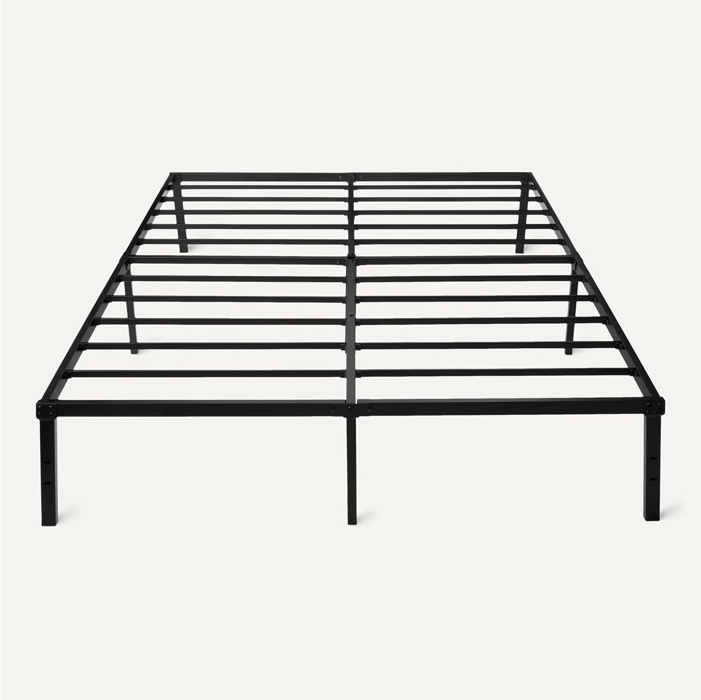 -Metal Bed Frame, Non-Foldable Platform Bed, Easy Assembly, Queen, 60W X 80L In, Black