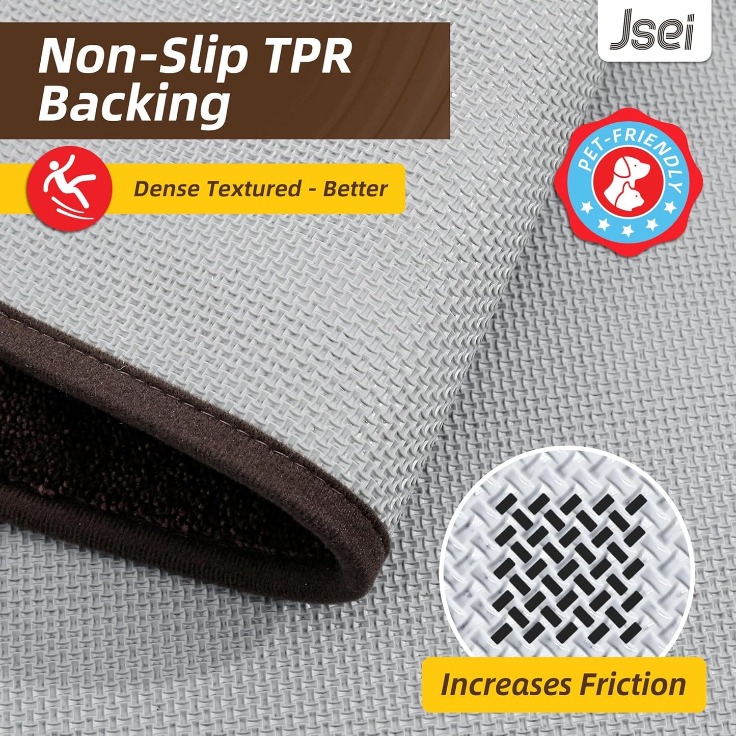 Entryway Rugs Doormat 32"X48", Non-Slip Dirt Trapper Door Mats Indoor, Washable Absorbent and Stain Resist Welcome Floor Mat for Front Door, Dog Door Mat, Muddy Wet Shoes & Paws, Brown