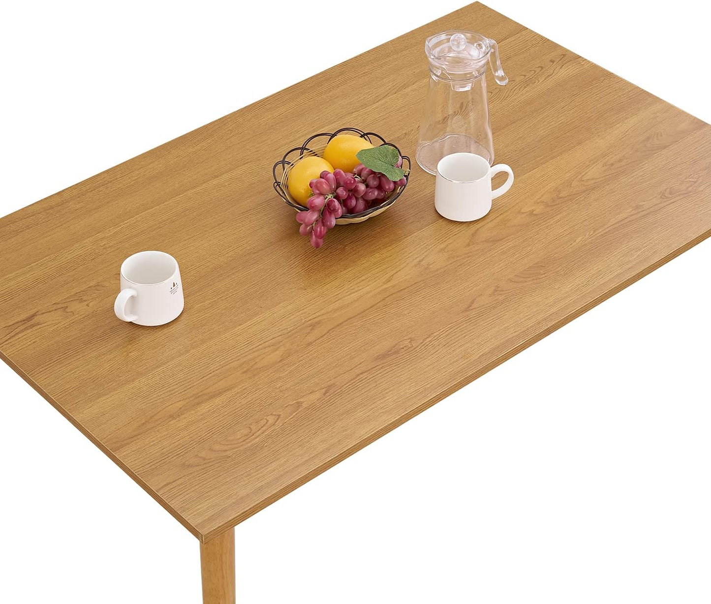 Modern Dining Table 47 Inch Kitchen Table with Solid Wood Leg Oak Finish Dinner Table Dining Room Home Furniture Natural