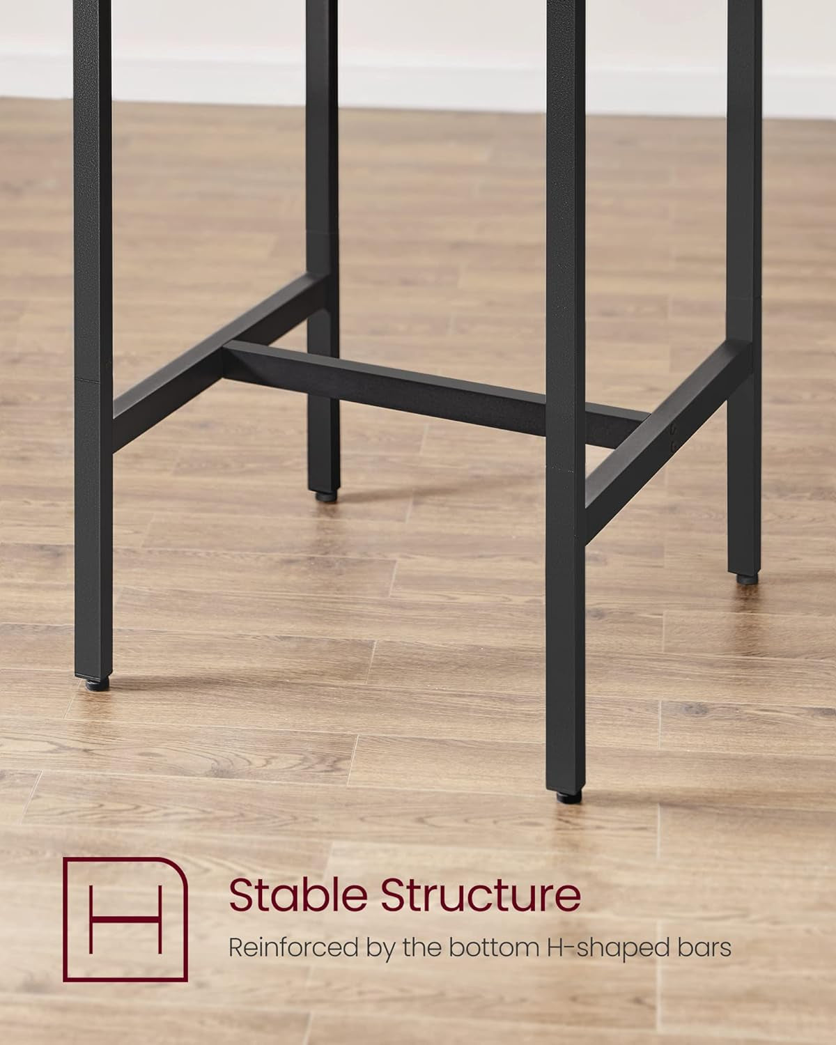 Bar Table and Chairs Set, Square Table with 2 Stools, Dining Pub Set for 2, Space Saving for Kitchen Breakfast, Living Room, Party Room, Rustic Brown and Ink Black