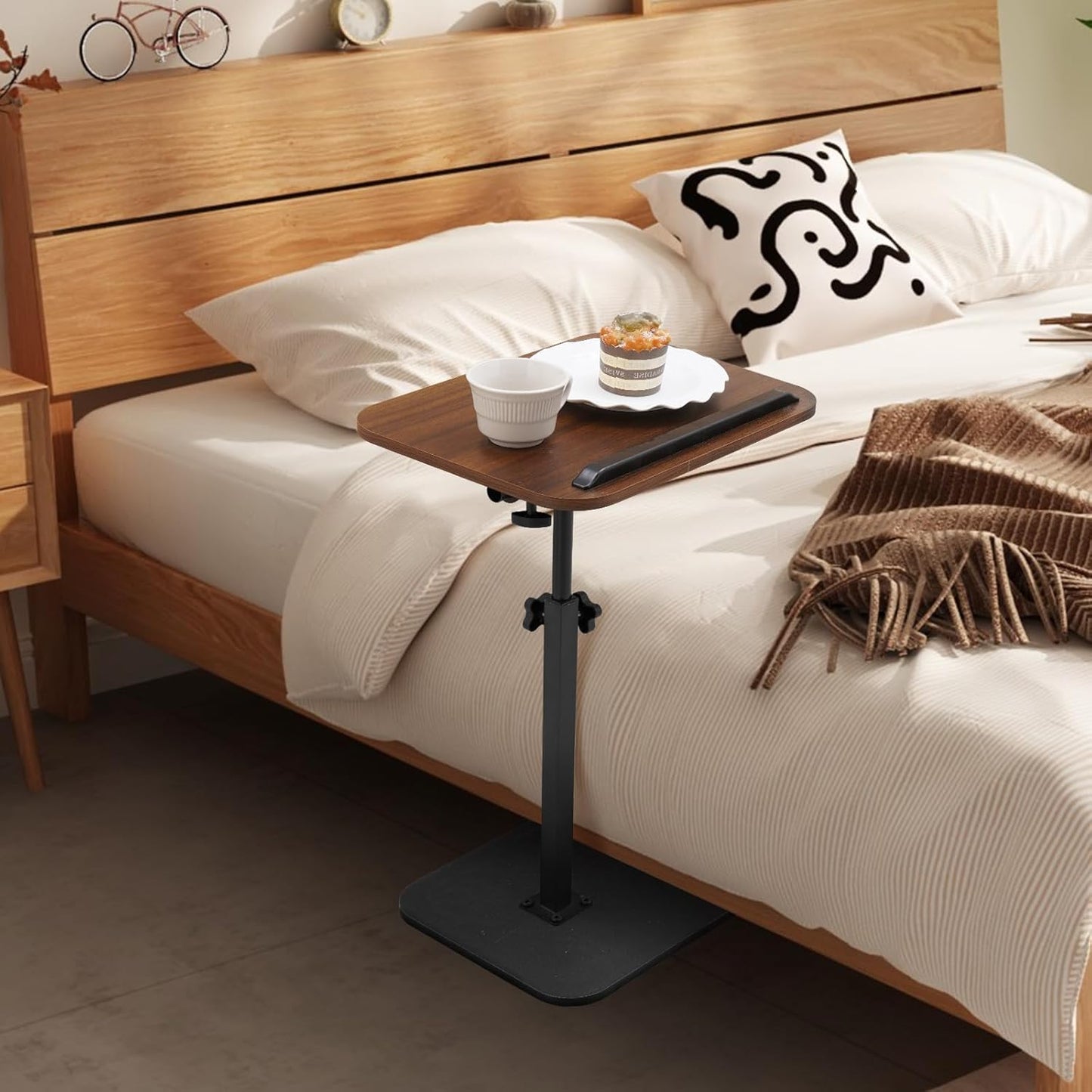 Sofa Tray Table - Folding Swivel Laptop Desk for Couch, Bed, Recliner, Portable Multi-Angle Armrest Tray (15.7"X11.8") 360° Rotating Height Adjustable