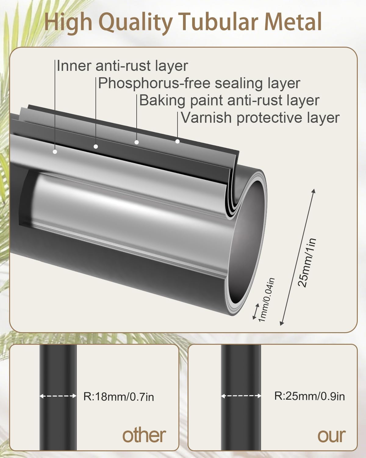 Height Adjustable Drink Table, Vintage round Indoor Metal Plant Stand, for Small Spaces, Living Room, Bedroom, Cocktail, 1 Pack, White, GBZ001CW-1