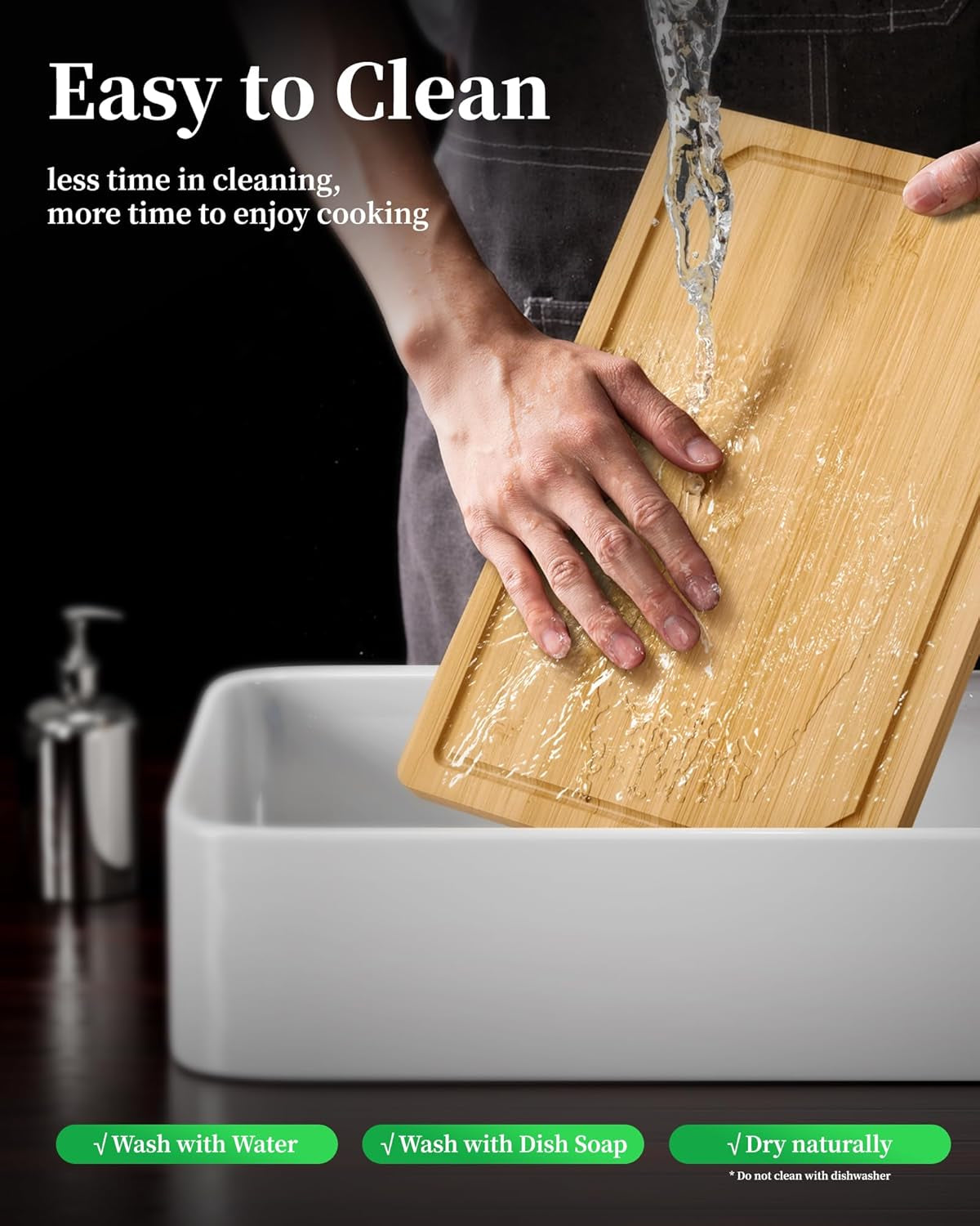 Bamboo Cutting Board - Multi-Sizes Wooden Cutting Boards for Kitchen, Convenient Kitchen Essentials with Deep Juice Grooves, Natural Cutting Board for Chopping & Serving, 15.0" X 10.0"