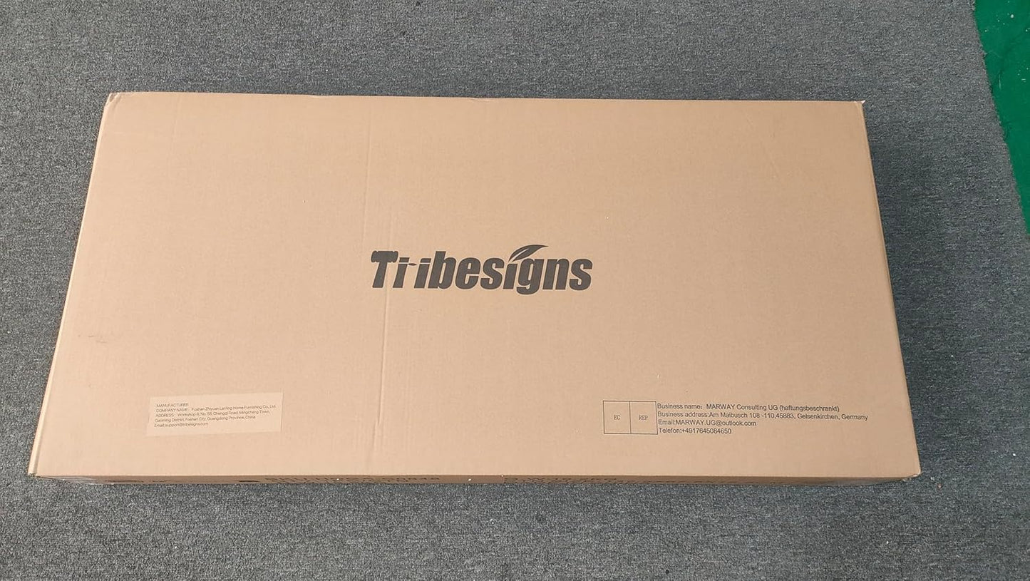 Rectangle Coffee Table, 46.45-Inch Modern Coffee Tables for Living Room, 2-Tier Faux Marble Wood Coffee Table with Geometric Legs, Furniture with Storage Shelf (White & Gold)