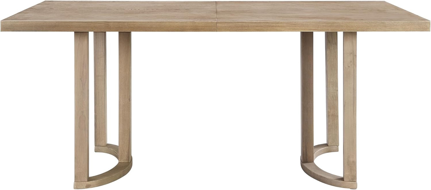 Evat 69 Inch Dining Table for 6 People, Modern Kitchen Table with U-Shaped Legs, Wooden Rectangular Farmhouse Dinner Furniture for Dining Room, Home Office, Natural Ash