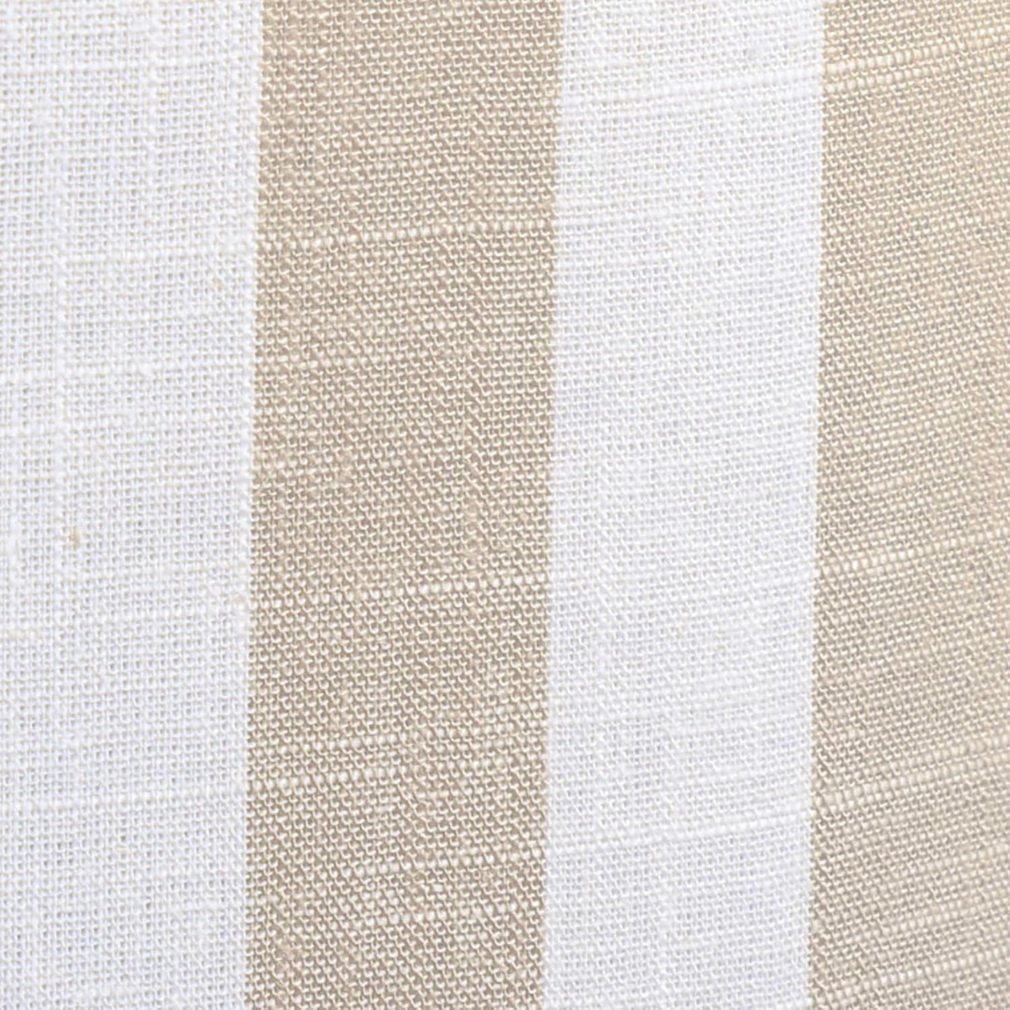 Dex Beige Striped Linen Ottoman