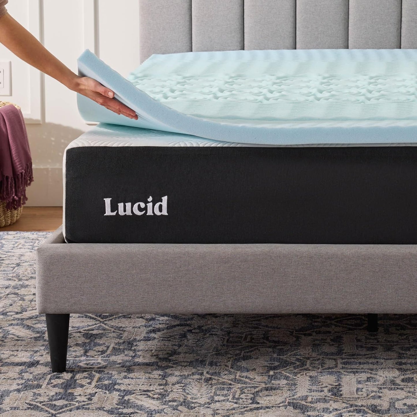 Gel Infused Memory Foam Mattress Topper – 2 Inch Mattress Topper – 5 Comfort Zones Relieve Pressure – Certipur-Us Certified Foam - Queen