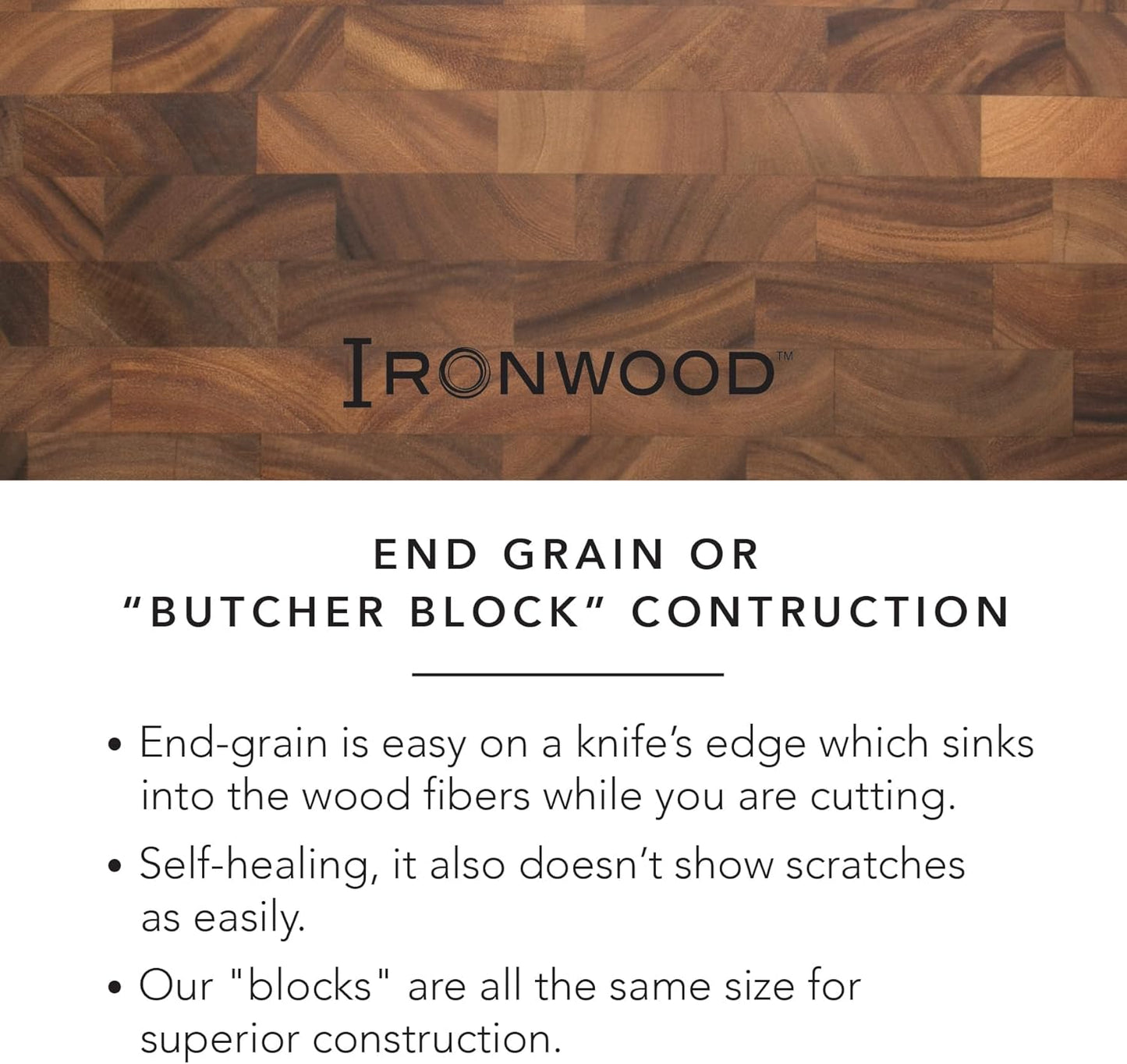 28218 Square Charleston End Grain Chef'S Board , Acacia Wood 14" Square