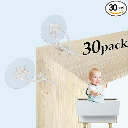 Furniture Anchors No Drill Upgraded Furniture Straps for Baby Proofing, Self-Adhesive Secure 168 Pound Furniture Prevent Falling Anti Tip Earthquake Straps for Child Safety (Clear)
