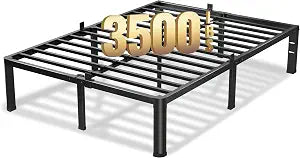 18 Inch King Bed Frame with Round Corners No Box Spring Needed, view 2