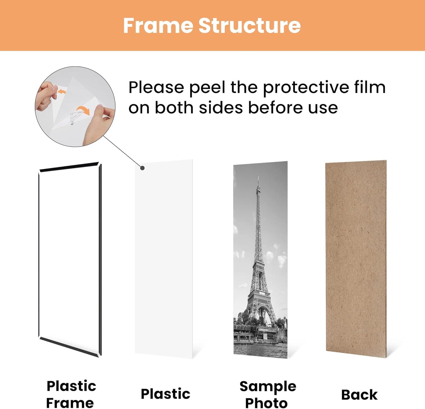 12X16 Picture Frame Black 3 Pack, Scratch-Proof Poster Frames 12 X 16 for Photo Gallery - Slide-In Strips, Horizontal or Vertical Wall Mounting