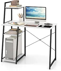 Computer Desk with Shelves, 47.5” Home Office Desk with Bookshelf, Host Stand, view 2