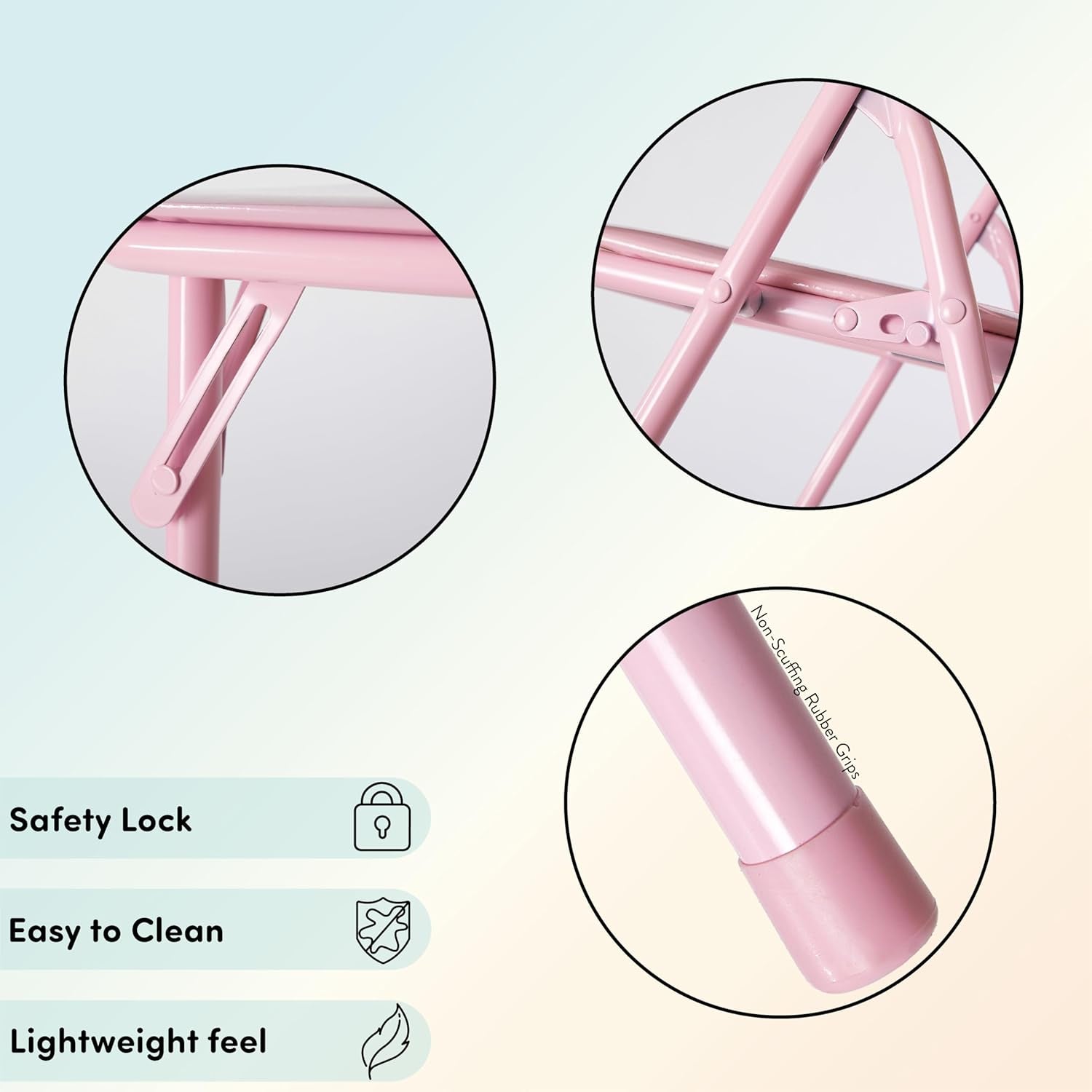 Heritage Kids Pink Kids Activity Table and Chair Set,3-Piece Furniture Set with 1 Square Table & 2 Folding Chairs, Playroom Table Set for Ages 3+