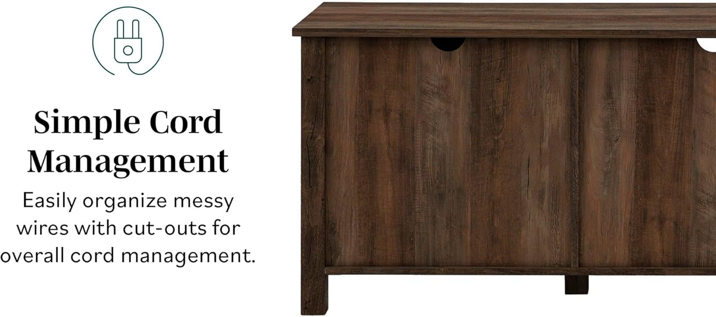 Portsmouth Classic 2 Glass Door TV Stand for Tvs up to 80 Inches, 70 Inch, Dark Walnut