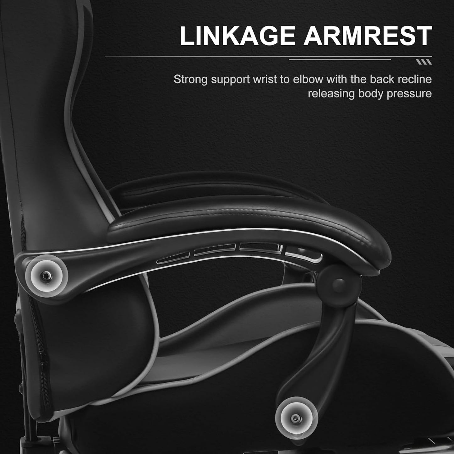 Gaming Chair, Computer Chair with Footrest and Lumbar Support, Height Adjustable Game Chair with 360°-Swivel Seat and Headrest and for Office or Gaming (Snow White)