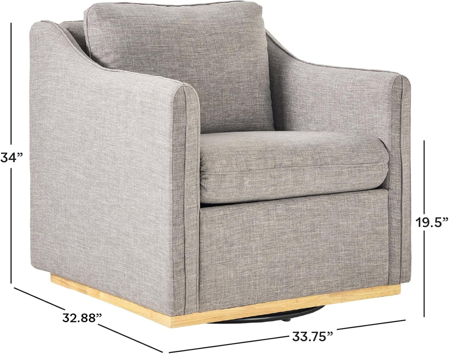 Nash Modern Farmhouse Linen Swivel Accent Chair, Dark Grey