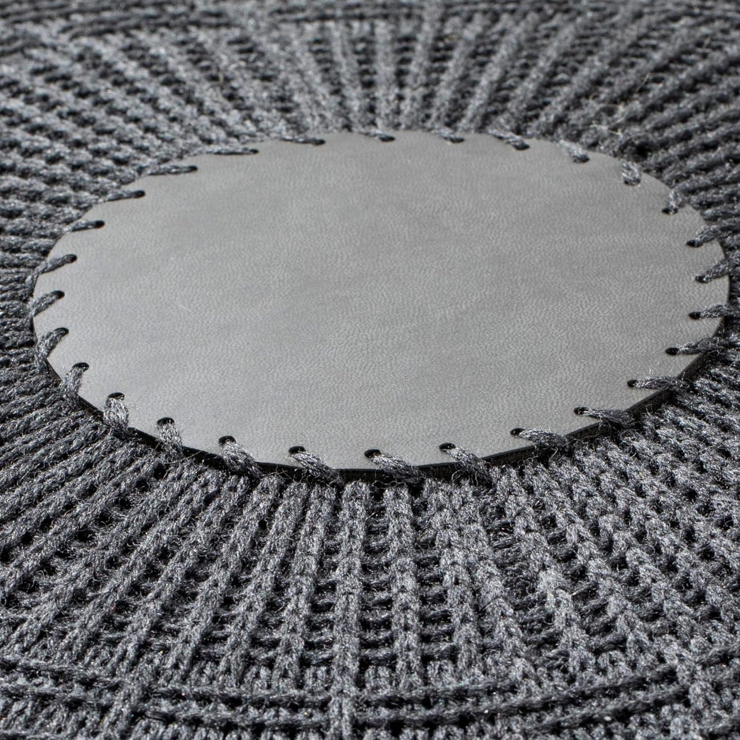 Large Ottoman Foot Stool, Knitted Foot Rest, round Pouf Chair, Modern Living Room Furniture Bean Bag, Room Decor, Bedroom Footstool, Boho Pouffe, Home Decor Poof, 20"W X 15"H, Anthracite