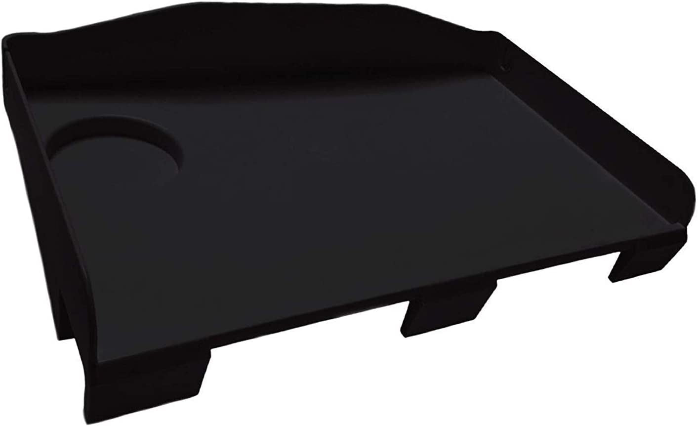 Bedside Shelf for Bed, College Dorm Room, Bunk Bed Shelf/Caddy for Top Bunk, Clip on Nightstand Tray with Cord and Cup Holder for Table Storage (Black)