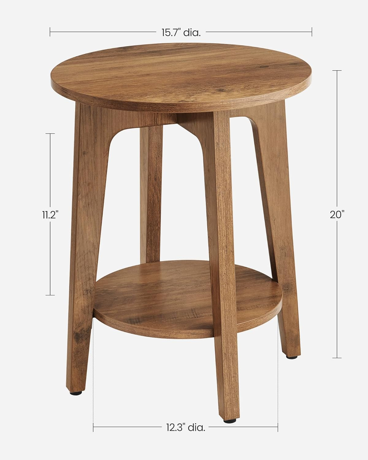 Side Table, Small round End Table with Lower Shelf, Nightstand for Small Spaces, Living Room, Bedroom, Smoky Gray ULET283T68