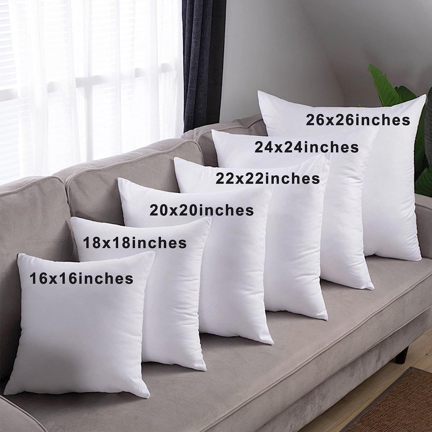 Set of two white cotton down alternative pillow inserts, view 7
