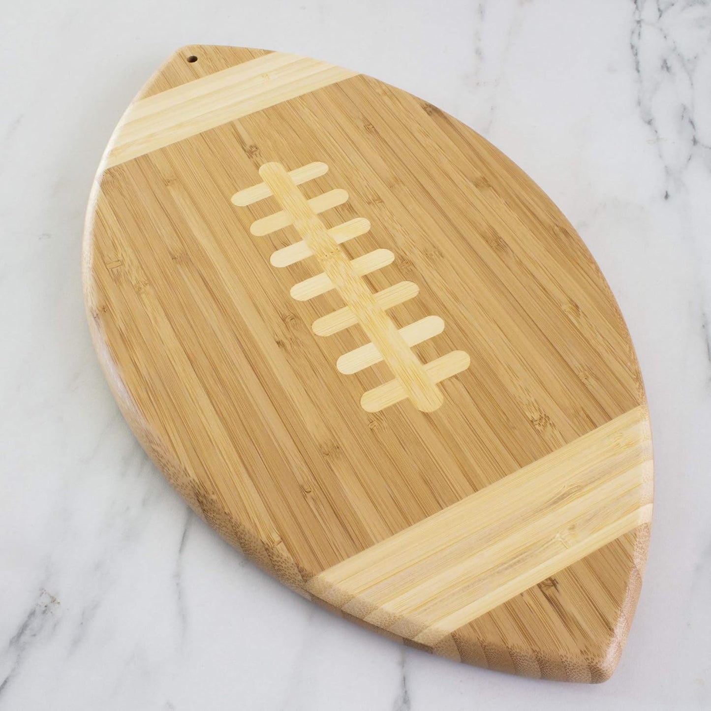 Football Shaped Bamboo Wood Cutting Board and Charcuterie Board, Great Gift for Football Fans