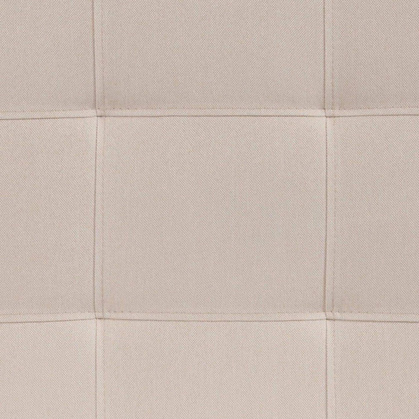 Bedford Box Stitch Tufted Upholstered Full Size Headboard in Beige Fabric
